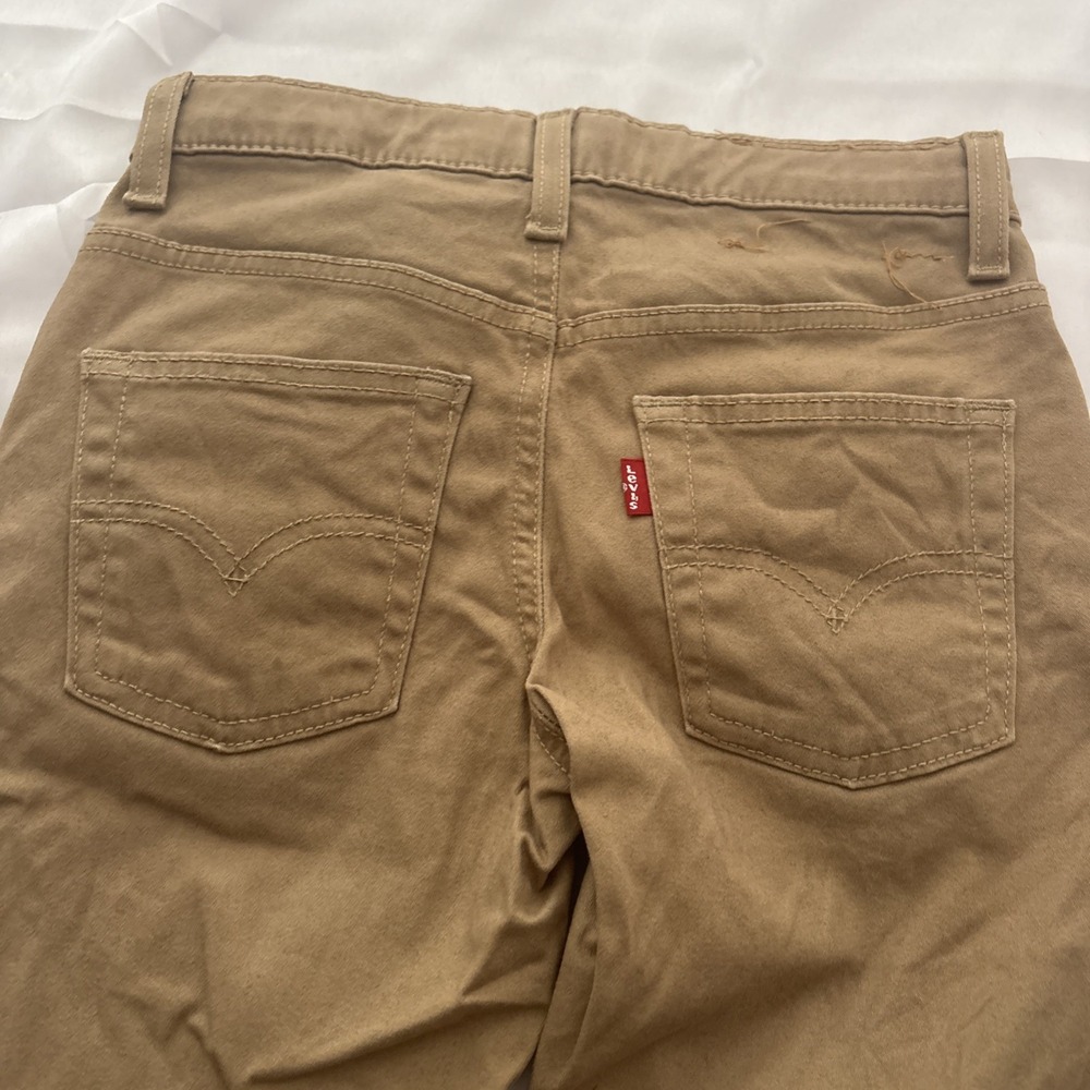 Levi’s 511 Slim Fit Khaki Pants Boys Size 8 Adjustable Waist Brown - Picture 9 of 12